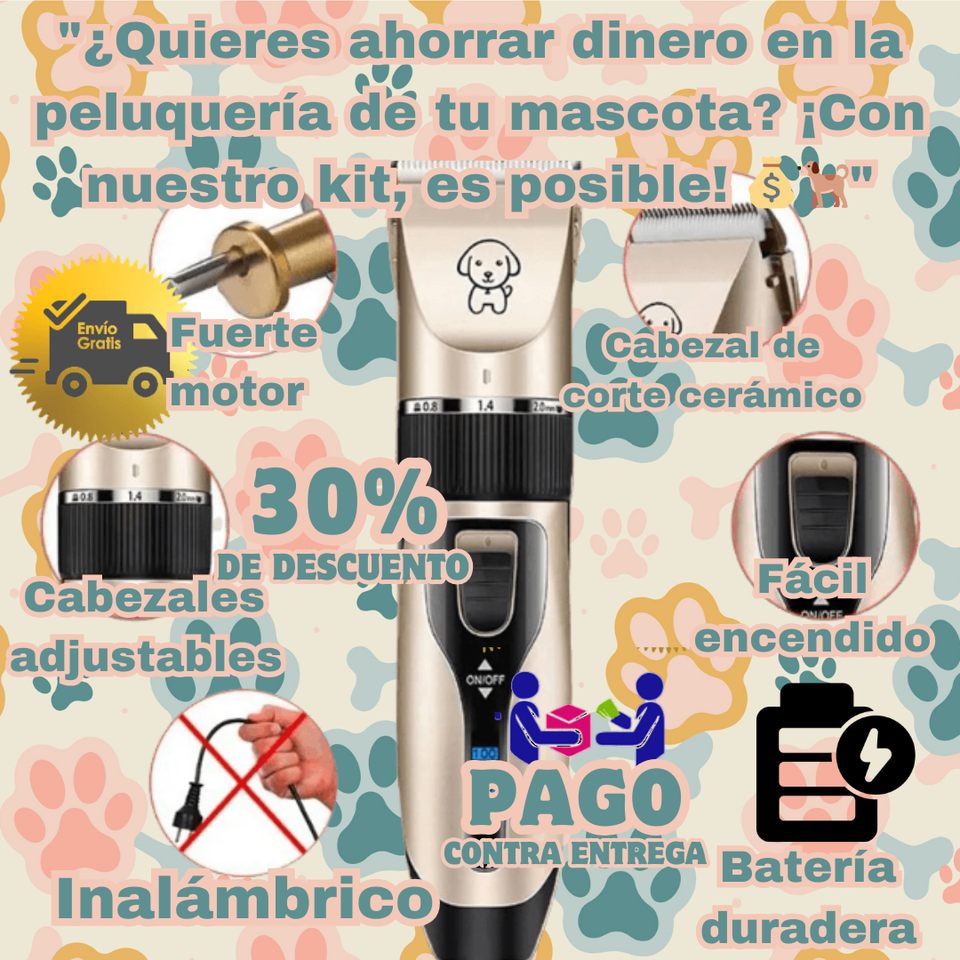 🐾✂️ Kit para corte completo para corte de cabello de mascotas 🐕💇‍♀️ Envío gratis, 30% de descuento y regalos por tu compra.