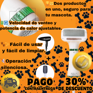 🐾🌈Cepillo secador de pelo para mascotas 🐶🌟 Envío gratis y precios de locura✨